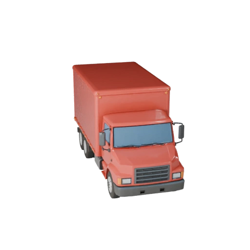 High Poly Box Truck 3D Model for Studio Renders PBR Asset (Legacy)