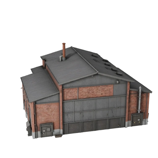 Цементный завод 3D модель для Unreal - Asset для реального времени для сцен UE