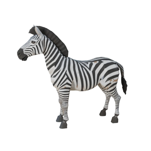 Modelo 3D de Zebra Baixo Poli - Asset para Unity com FBX | Livre de Royalties