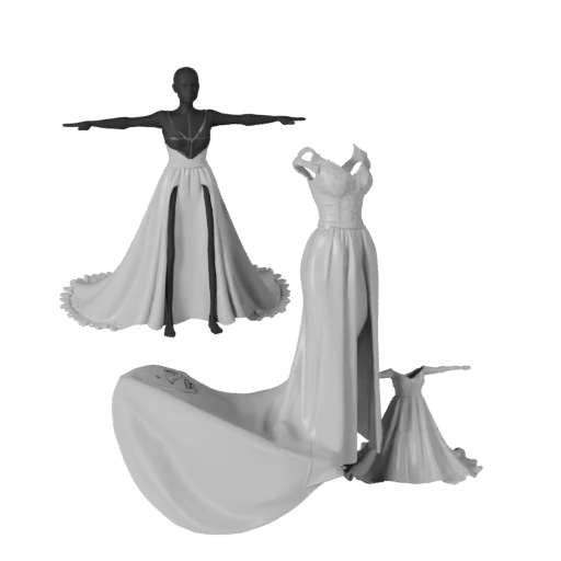 Hochzeitskleid 3D Studio-Asset für Katalogangebote