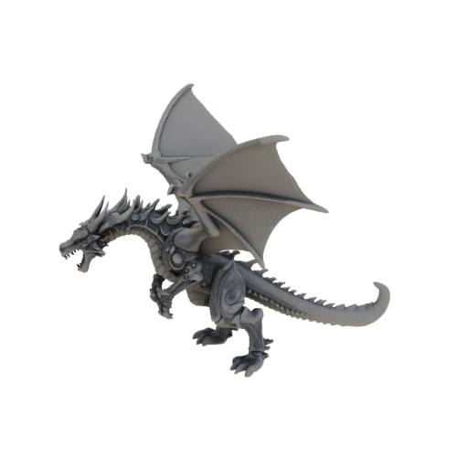 Dark Fantasy Armored Dragon Boss Miniature STL - Roaring