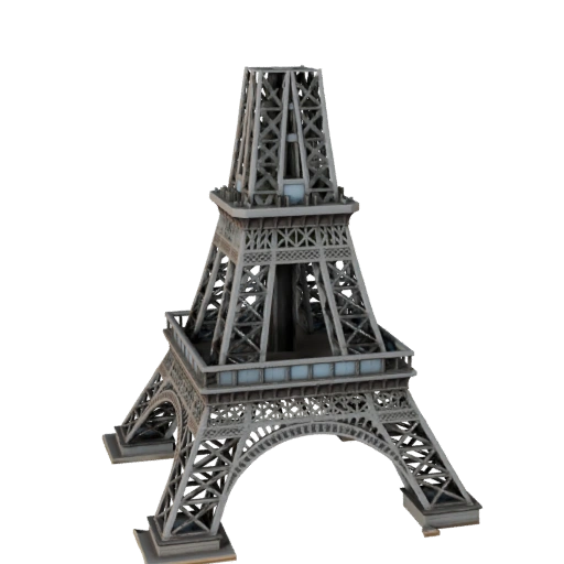 Low Poly Eiffel Tower 3D Model for Realtime Games and VR