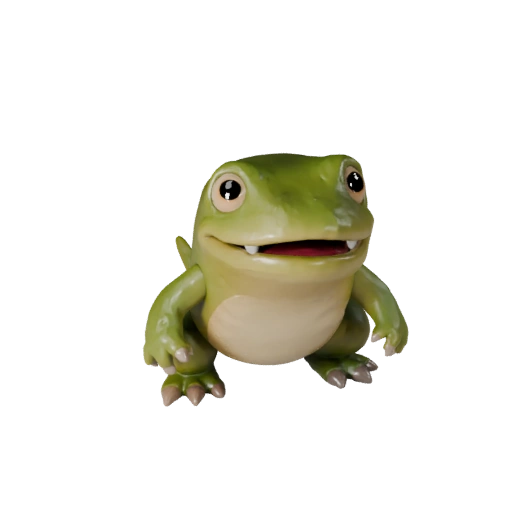 Мультяшная саламандра 3D модель - Стилизованный ассет для анимации