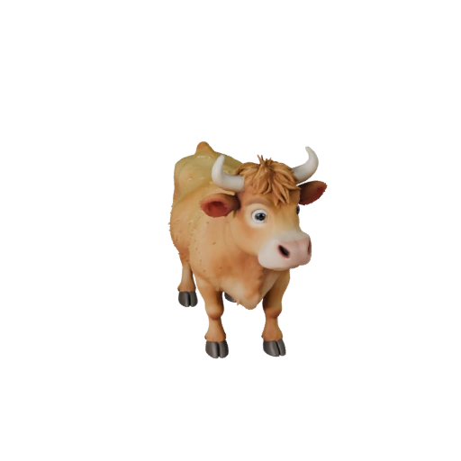 Modelo 3D de Vaca de Desenho Animado - Asset Estilizado para Animação | Livre de Royalties