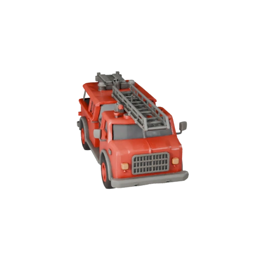 Modelo 3D STL Imprimível de Caminhão de Bombeiros Vintage - Display