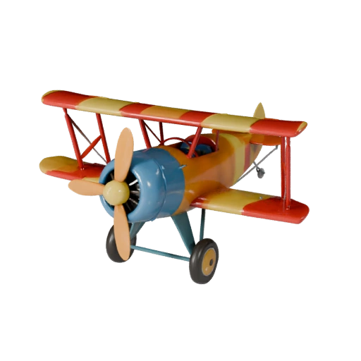 Vintage Biplane 3D Model - Stylized Low Poly Game Asset