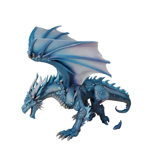 Ice Dragon 3D Model for Blender - PBR Asset with Textures | PBR