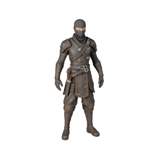 Modelo de Personagem Ninja Realista - Articulado
