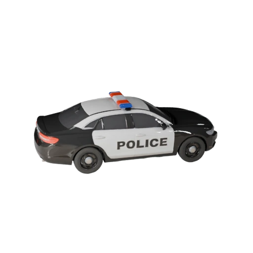 Game Ready Police Car 3D Model for Realtime Use PBR Asset