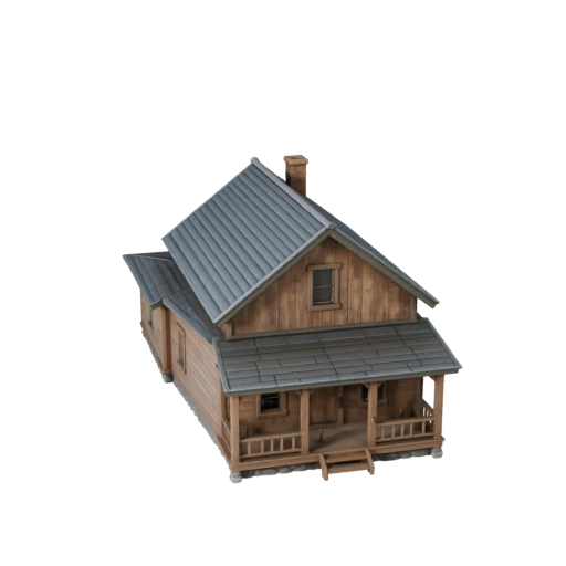 Fermette Stylisée Modèle 3D - Asset de Jeu pour l'Architecture