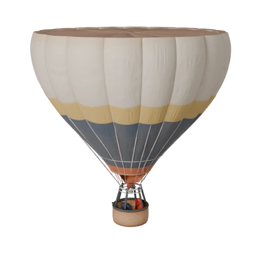 Hot Air Balloon 3D Model for Blender & Games - Realistic