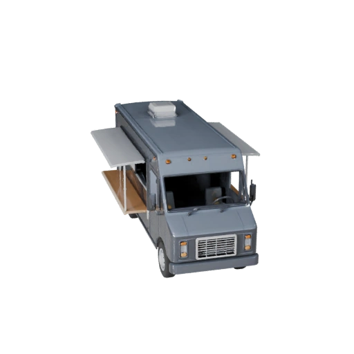 Modèle 3D de camion de restauration pour Unity - Asset de jeu low poly