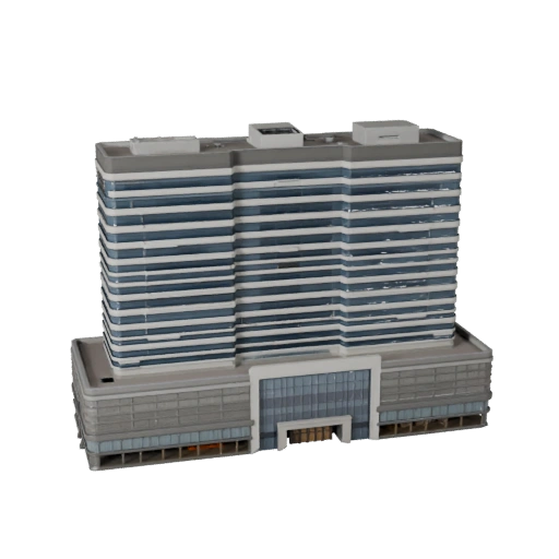 High Poly Office Atrium Building 3D Model for Archviz