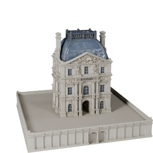 Printable Louvre Pyramid STL 3D Model - Scale Asset