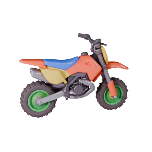 Modelo 3D de Moto de Terra Desenho Animado para Jogos Estilizados Ativo PBR