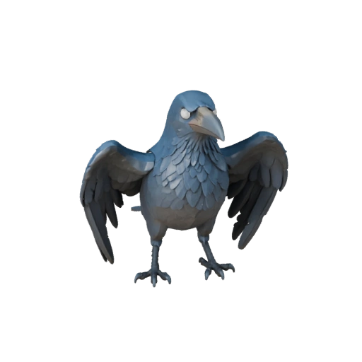 High Poly Raven 3D Model - Detailed STL Asset for Printing