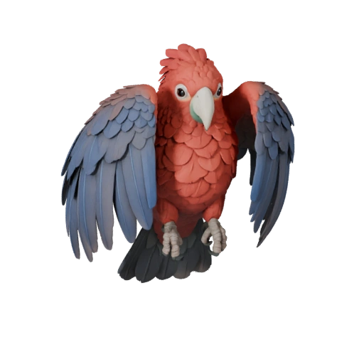 Modelo 3D de Cacatua Realista - Asset PBR Rigged para Jogos | PBR