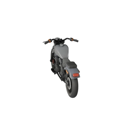 Low Poly Oldtimer-Cruiser-Motorrad 3D-Modell für Unity &