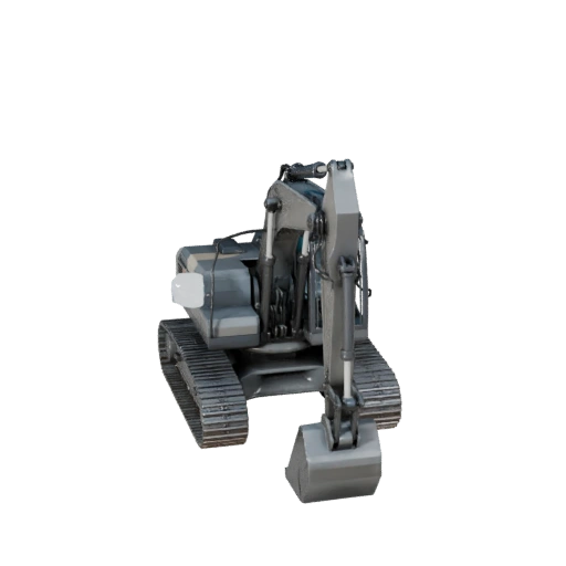 Mini Excavator 3D Model - Low Poly Game Ready PBR Asset