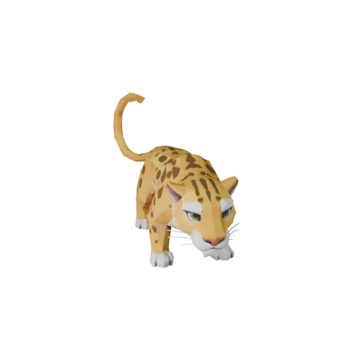 Modello 3D Leopardo Low Poly - Asset di Gioco Unity con FBX | Royalty-Free