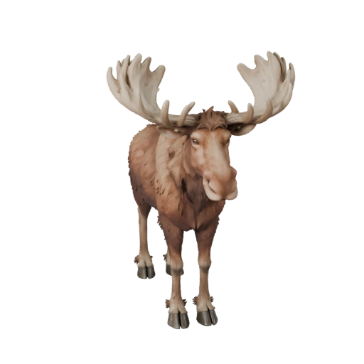 Modèle 3D d'élan dessin animé - Actif stylisé pour l'animation | Libre de droits