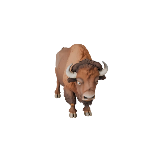 Modèle 3D de Bison Dessin Animé - Asset Stylisé pour Animation | Libre de Droits