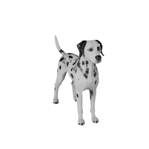 Low Poly Dalmatian Dog 3D Model - Unity Game Asset with FBX