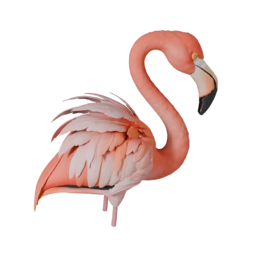 Cartoon Flamingo 3D Model - Stylized Asset for Animation | PBR