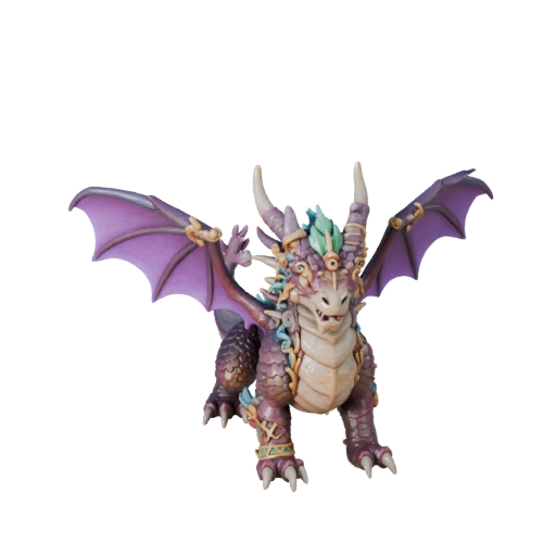Modelo 3D de Dragão Ósseo de Desenho Animado - Ativo Estilizado para Animação