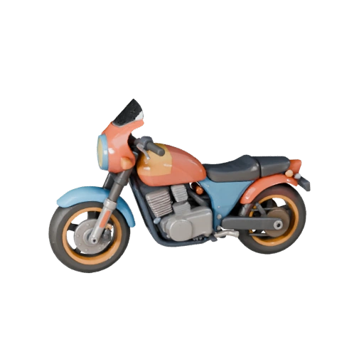 Cartoon Motorcycle 3D Model for Stylized Games PBR Asset