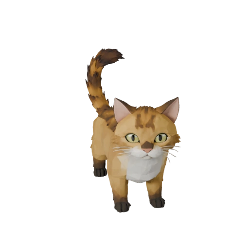 Modelo 3D de Gato Norueguês da Floresta Baixo Poli - Asset de Jogo Unity com FBX