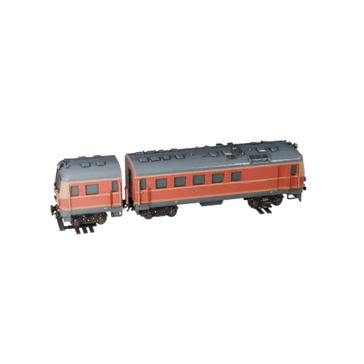Cartoon Passenger Train 3D Model for Stylized Games