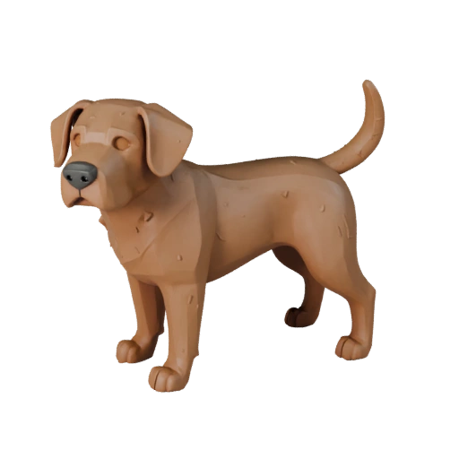 Modello 3D Cane STL per Stampa PBR Animale Asset per Produzione