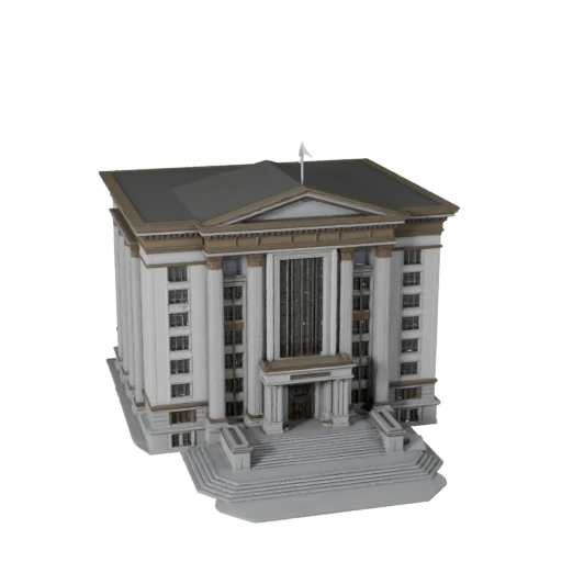 Tribunal de Alto Poligonaje 3D para Visualización Arquitectónica