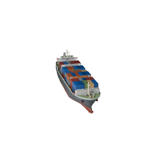 Modelo 3D de Buque Portacontenedores para Blender y Juegos - Activo PBR