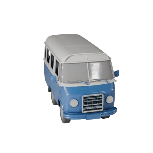 Printable Retro Van STL 3D Model - Display & Collectibles