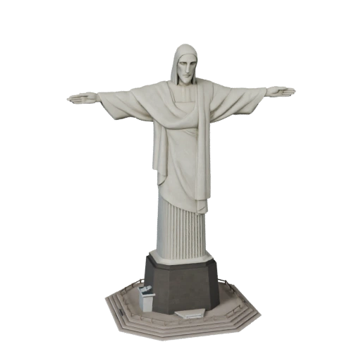 Stylized Christ the Redeemer 3D Model - Game Asset