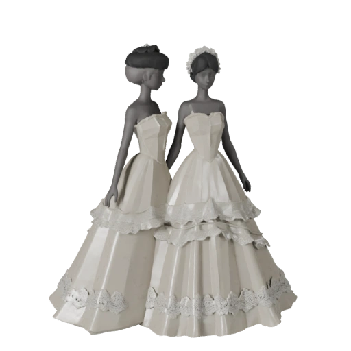 Stilisierte Hochzeitskleid 3D-Asset für Casual Engines