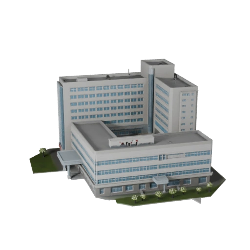 Prédio de Hospital Baixo Poli 3D para Jogos e VR