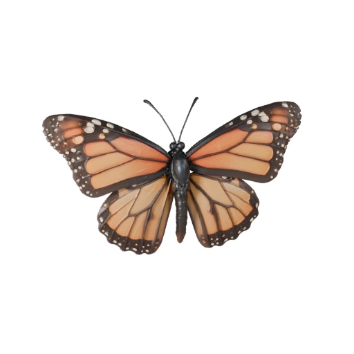 Monarch Butterfly 3D Model for Blender - PBR Asset with Textures