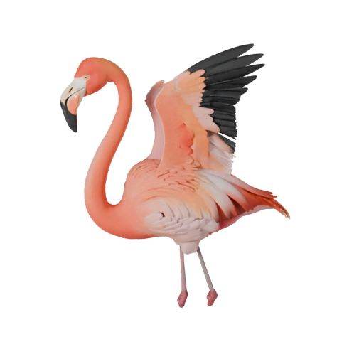 Realistic Flamingo 3D Model - Rigged PBR Asset for Games | PBR