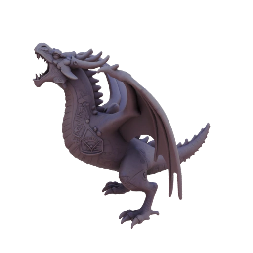 Fantasy Ancient Dragon Boss Miniature STL - Howling