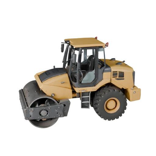 Road Roller 3D Model for Unreal Engine - Game Ready Asset