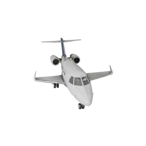 Low Poly Private Jet 3D Model for Unity & Unreal Games