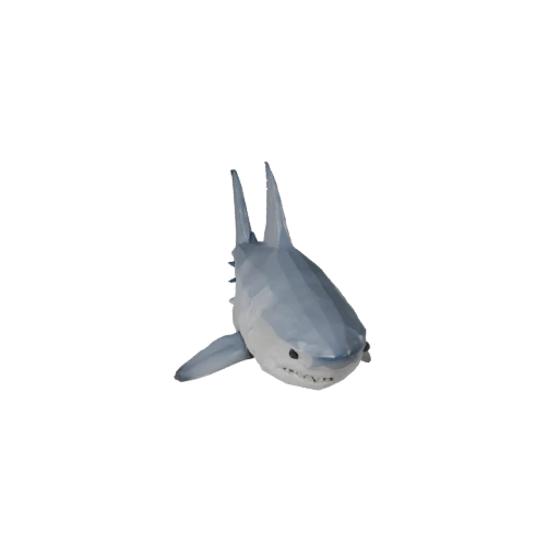 Modèle 3D de Grand Requin Blanc Low Poly - Asset de Jeu Unity avec FBX