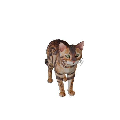 Low Poly Bengal Cat 3D Model - Unity Game Asset with FBX | PBR