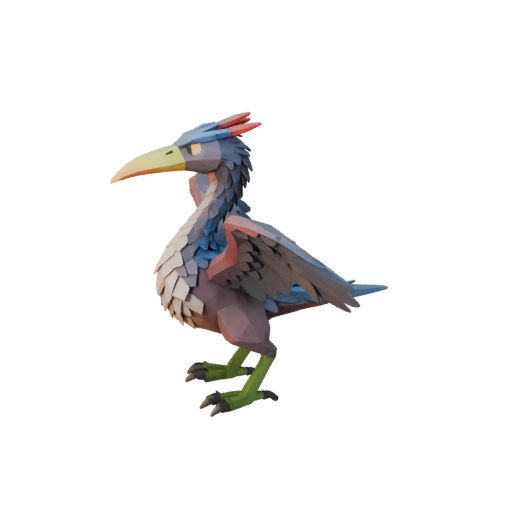 Modelo 3D de Garza Polygonal Bajo - Asset de Juego para Unity con FBX | Libre de Regalías