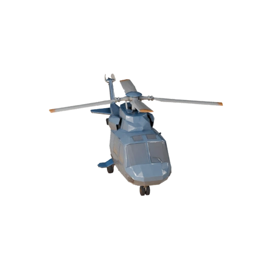 Modèle 3D d'hélicoptère de sauvetage low poly pour Unity et Unreal