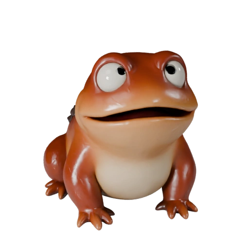 Modello 3D di Rospo Cartone Animato - Asset Stilizzato per Animazione | Royalty-Free