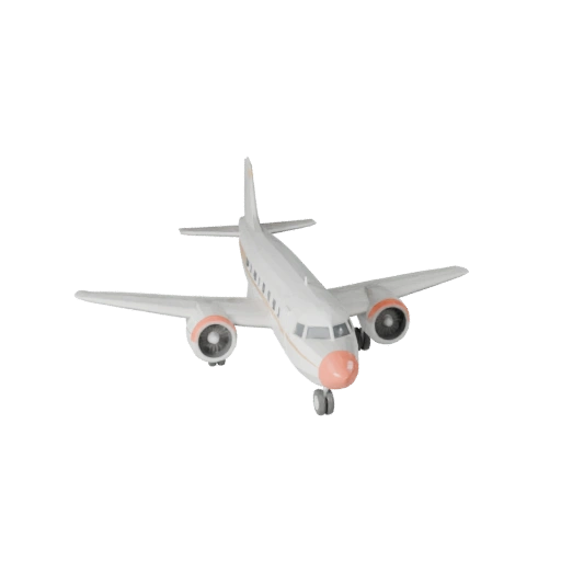Modelo 3D de Aeronave Antiga Baixo Poli para Unity e Unreal
